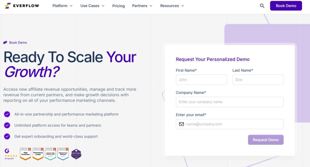 Everflow booking demo