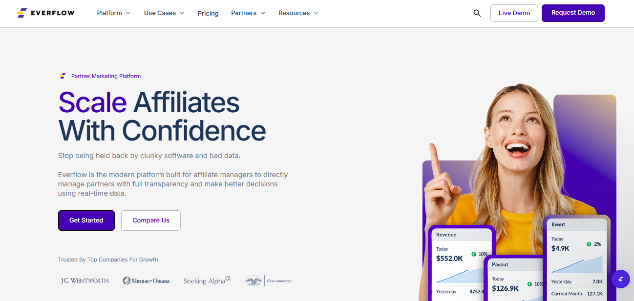 Everflow: Best overall Saas Affiliate Platform for Established Affiliate Ecosystems with Planned Growth